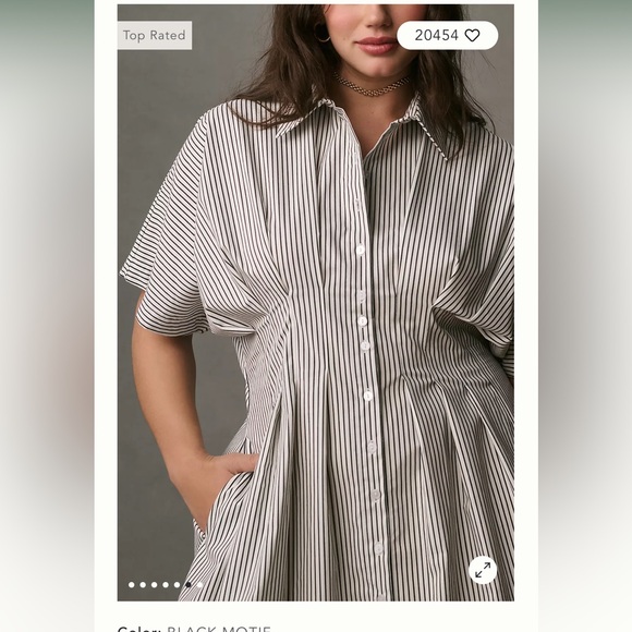 Anthropologie Pinstripe Button Front Dress - Picture 5 of 9